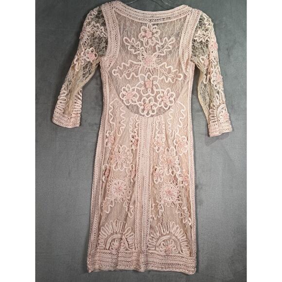 Sue Wong Nocturne Ribbon Lace Illusion Bodice Beige Dress 0 Mother of the Bride - Picture 12 of 16